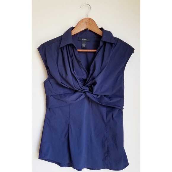 Alfani Tops - Alfani Twisted Front Blue Sleeveless Blouse size 6